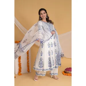 Blue Blossom Indian Traditional Kurta Set